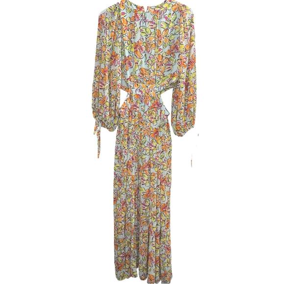 Maje Cutout Floral Georgette Midi Dress NWT Size 38 (M) & 40 (L) Designer - Picture 12 of 16